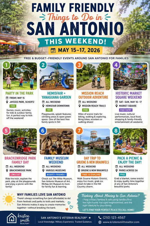 Family Friendly Things to Do in San Antonio This Weekend (May 15–17, 2026)