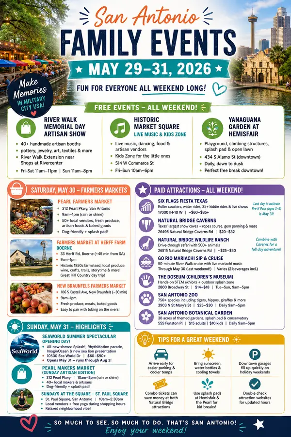 Family Friendly Things to Do in San Antonio This Weekend | May 29–31, 2026
