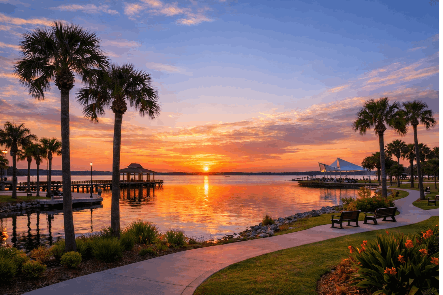 Kissimmee Lakefront Park y Lake Tohopekaliga en Kissimmee Florida