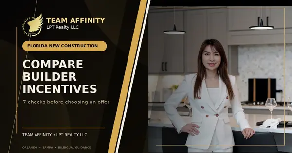 Team Affinity checklist for comparing Florida new-construction builder incentives and lender offers