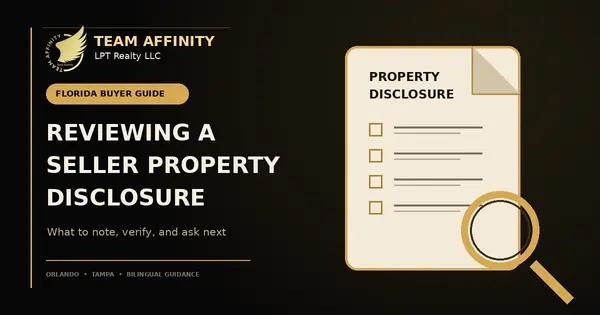 Team Affinity guide to reviewing a Florida seller property disclosure before buying a home