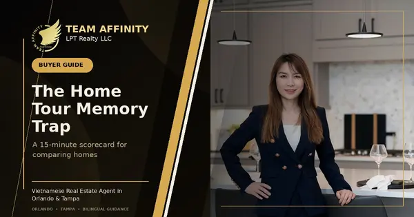 Julie Phan presents a 15-minute home tour scorecard for Orlando and Tampa buyers
