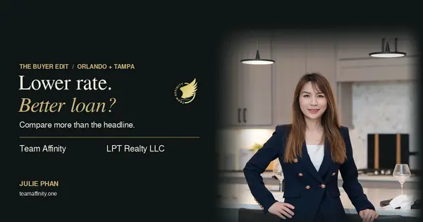 Julie Phan with Lower rate, Better loan: a Loan Estimate comparison guide from Team Affinity and LPT Realty LLC.