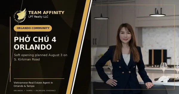 Team Affinity community spotlight for the Phở Chú 4 Orlando soft opening on South Kirkman Road