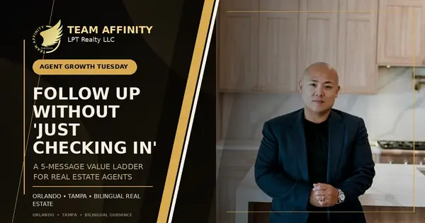 Phat Nguyen presents a five-message value-first follow-up ladder for real estate agents