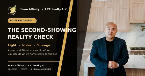 Phat Nguyen presents a 20-minute light, noise, and storage audit for Orlando and Tampa homebuyers