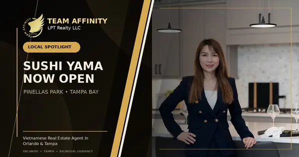 Team Affinity Tampa Bay community spotlight for Sushi Yama now open in Pinellas Park featuring Julie Phan