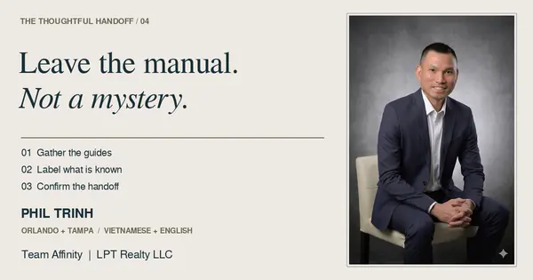 Phil Trinh with an original home-planning editorial, Team Affinity, LPT Realty LLC.