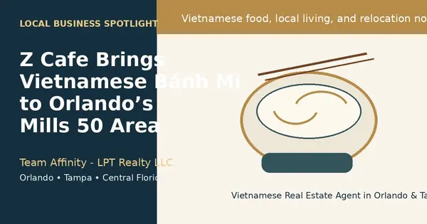 Team Affinity local business spotlight graphic for Z Cafe Vietnamese bánh mì in Orlando Mills 50