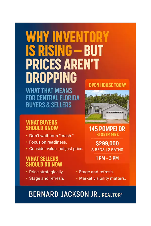 Why Inventory Is Rising — But Prices Aren’t Dropping (Central Florida 2025) | Bernard Jackson Jr., REALTOR®