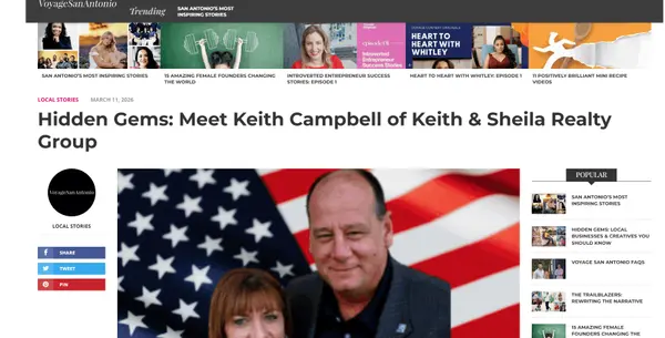 Keith & Sheila Realty Group Featured in Voyage San Antonio Magazine,Keith & Sheila Campbell