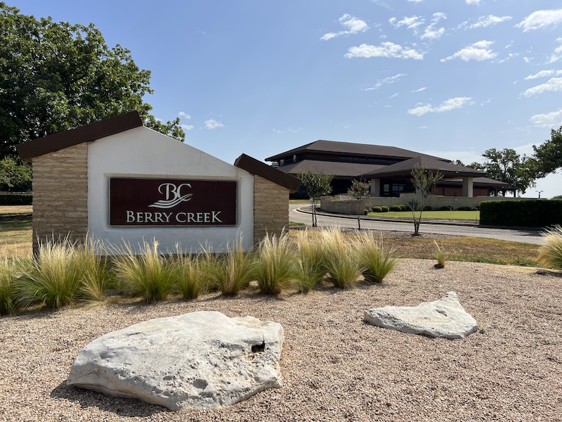 Berry Creek neighborhood entrance in Georgetown, Texas.