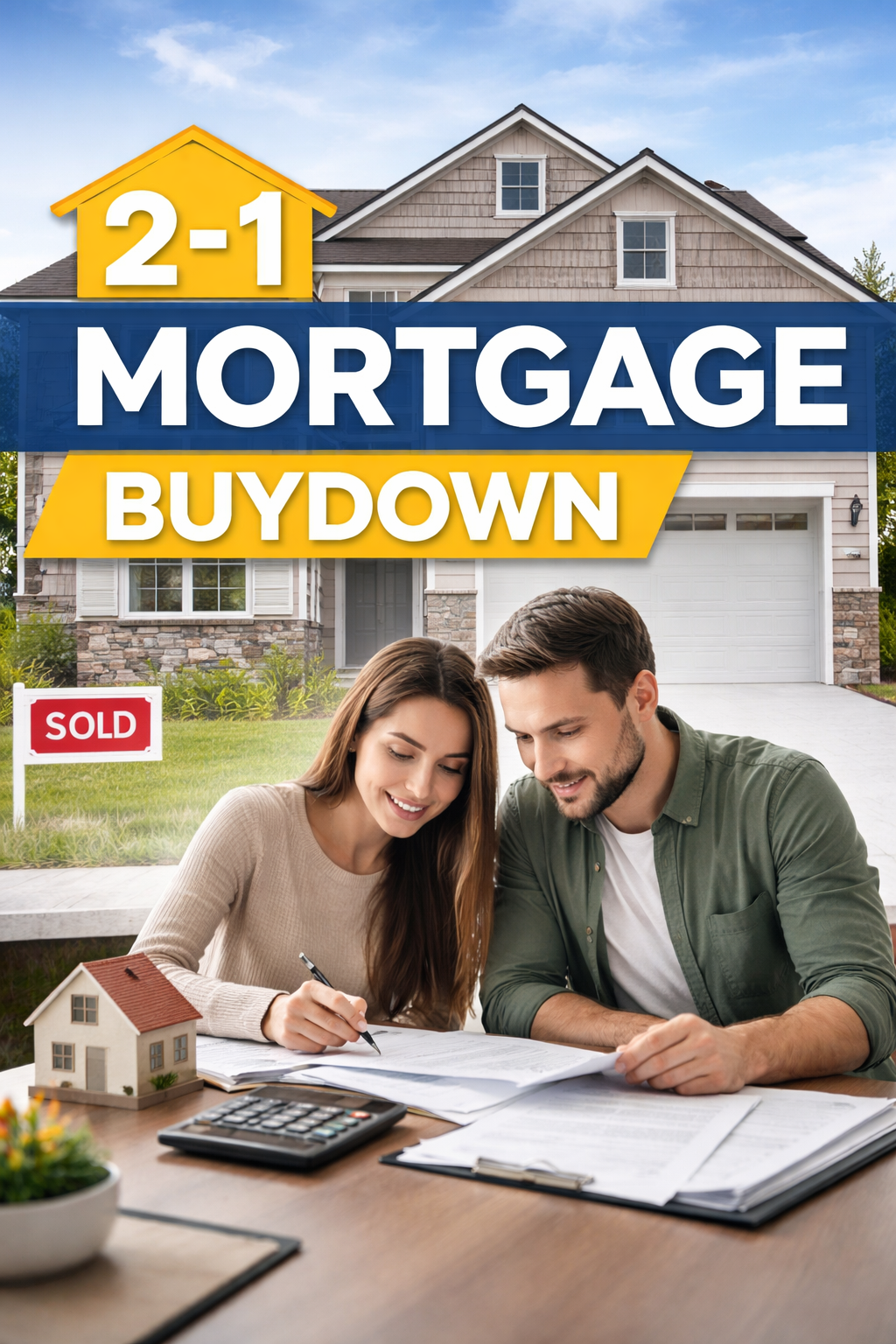 2-1 mortgage buydown example for new construction homes in Houston TX