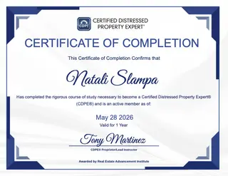 Natali Slampa Certified Distressed Property Expert Realtor
