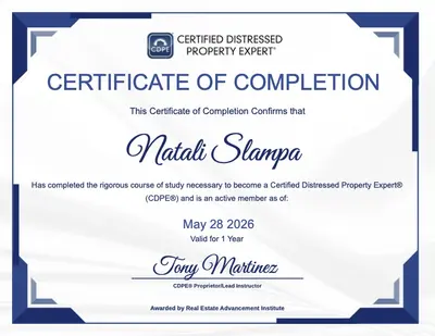 Natali Slampa - CDPE Designation Course Certificate