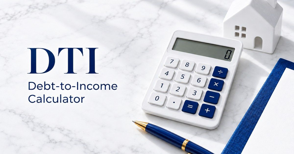 DTI debt-to-income calculator with a house model and pen for Houma homebuyers