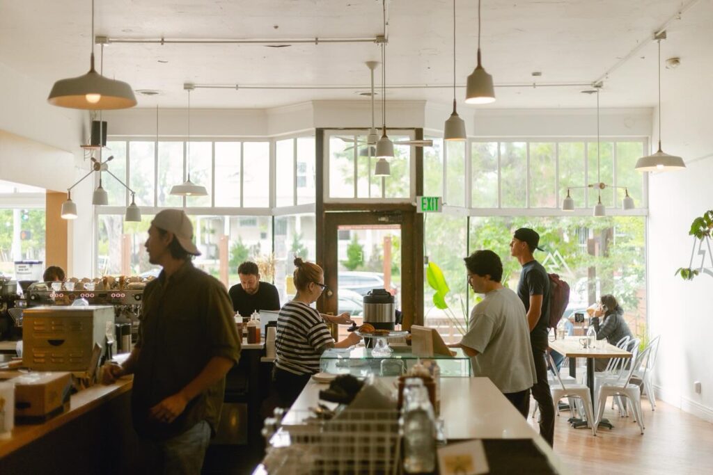 local cozy coffee place modern