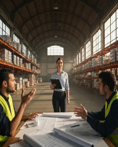 Industrial planning on desk