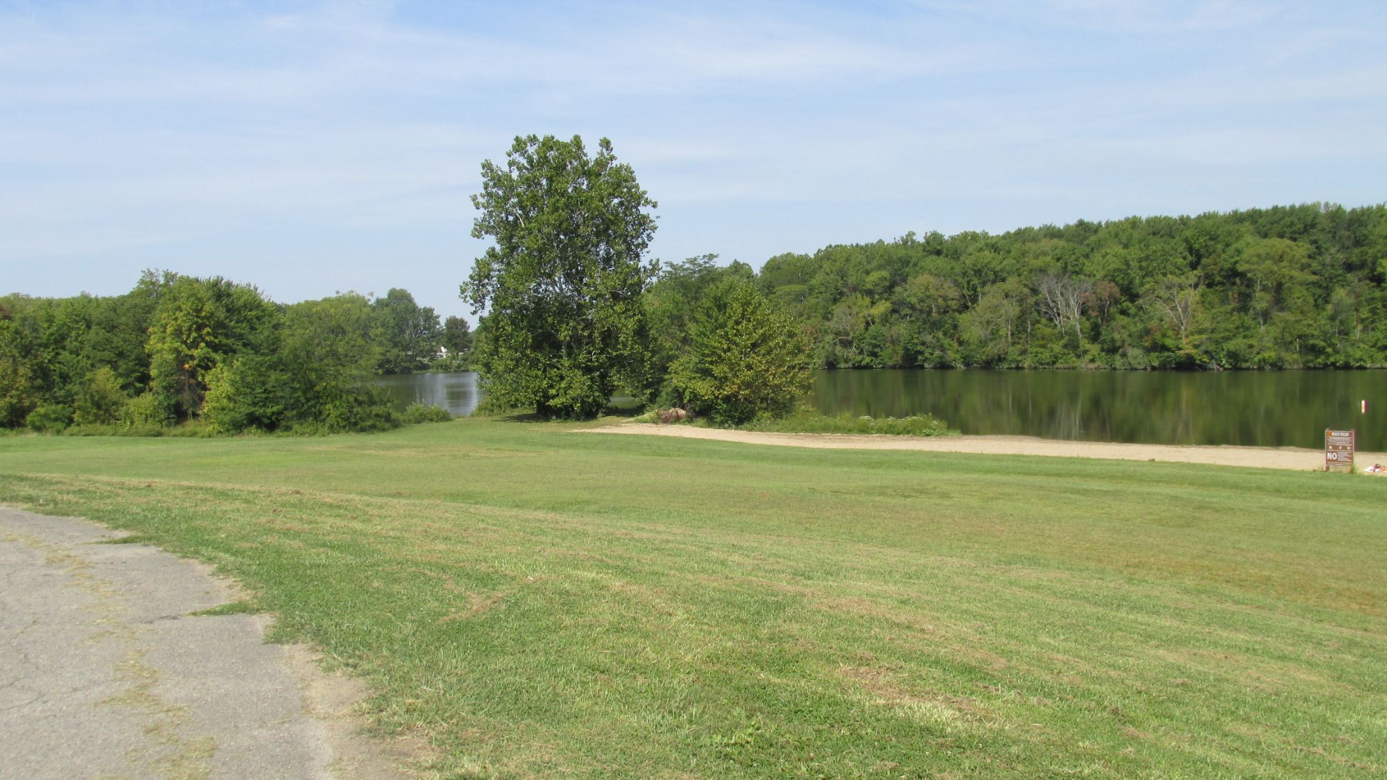 Stonelick Lake and its wooded shoreline in Clermont County, Ohio
