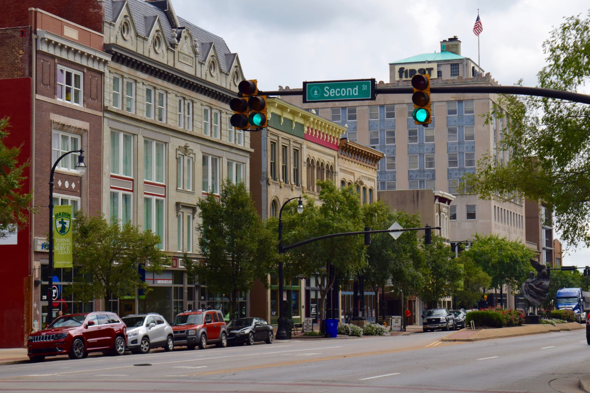 Historic buildings along High Street in Hamilton, Butler County, Ohio
