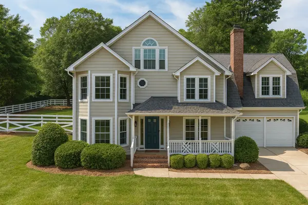 Suburban Home with Lush Greenery