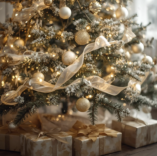 Gold and White Christmas Tree