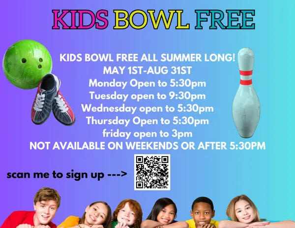 What's Happening This Weekend: Kids Bowl FREE All Summer Long at Holiday Lanes!