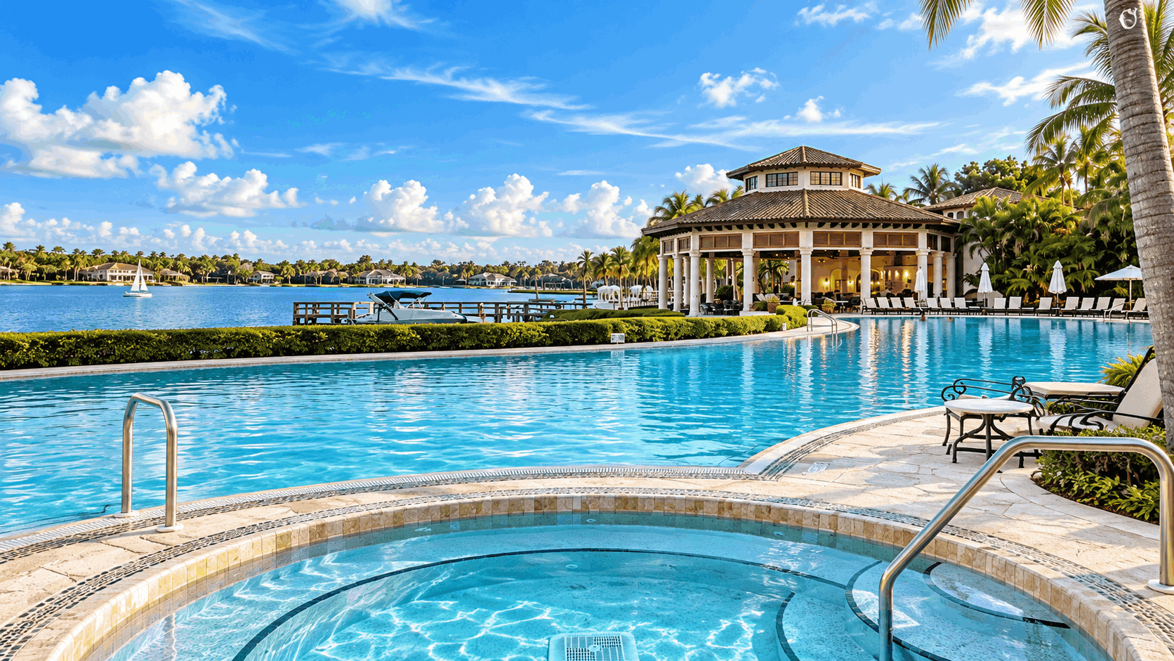 Infinity pool at Miromar Lakes