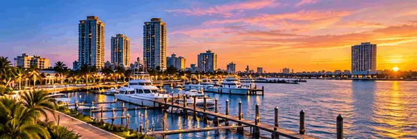 Sunset Marina Skyline Reflections Fort Myers FL