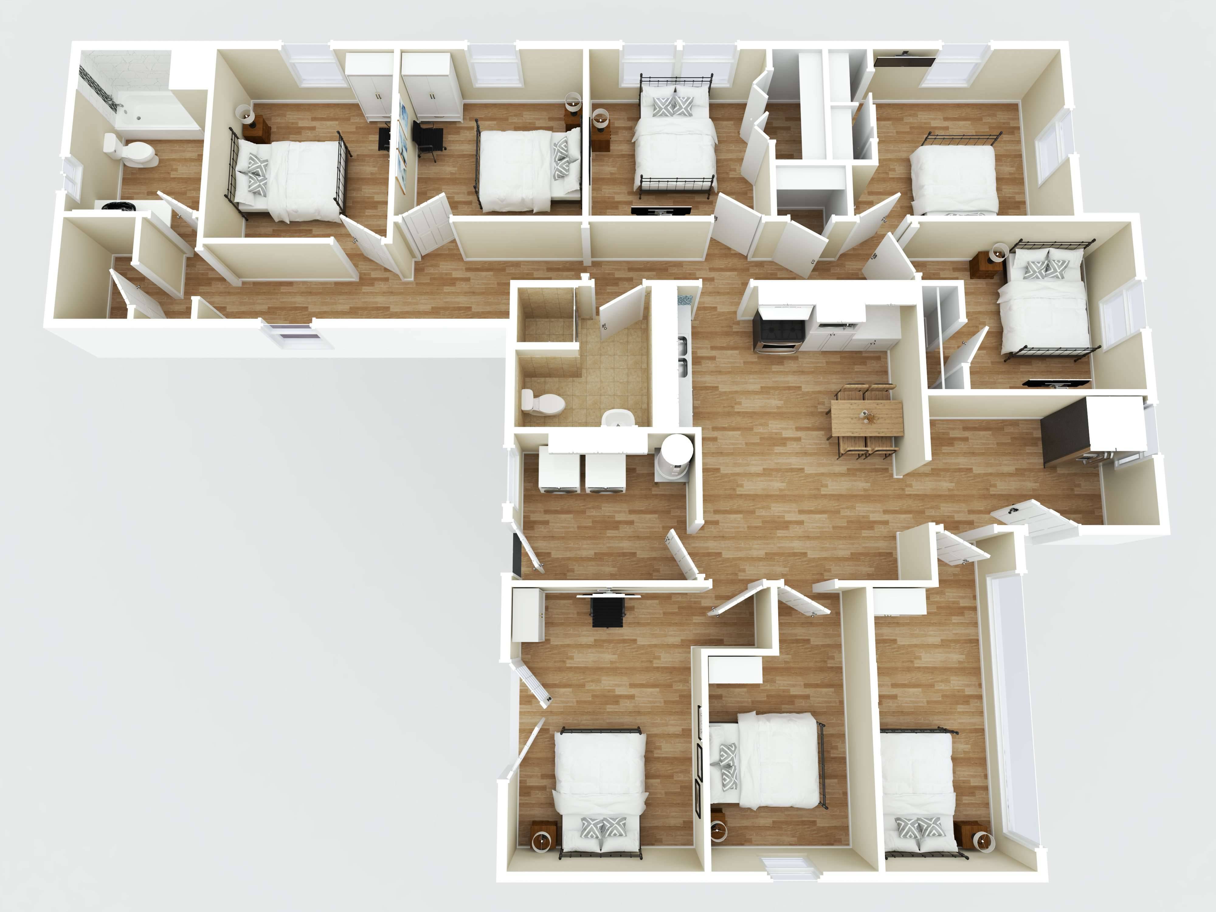 Floor plan for 927 Roper Street Houston co-living investment property