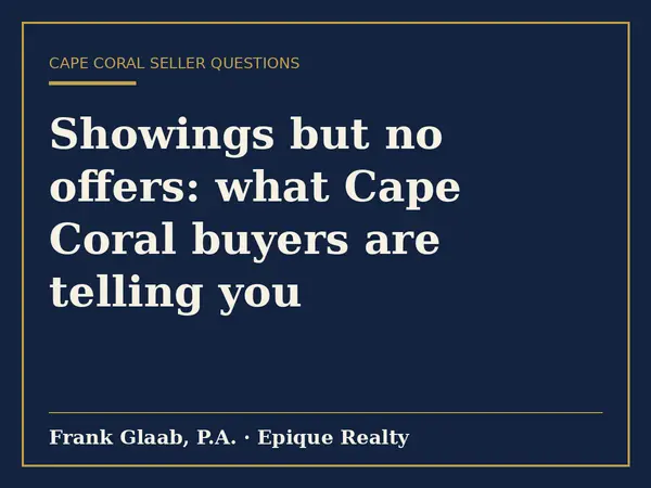 Showings but no offers: what Cape Coral buyers are telling you