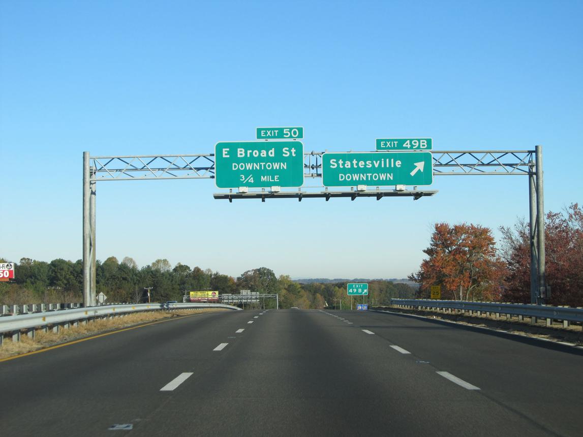 Statesville's convenient location along Interstate 77 and Interstate 40.