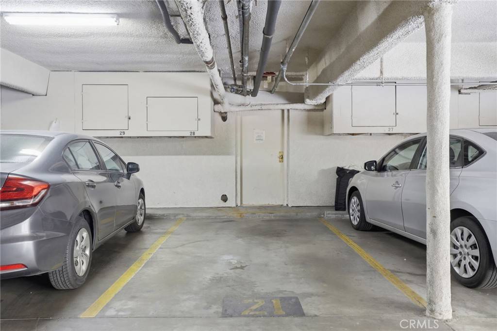 Covered garage parking at the Ports of Call condos in Encino