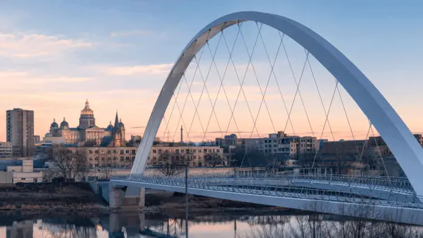 Quad Cities Real Estate Agent - Skywalk Bridge in downtown Davenport, Iowa