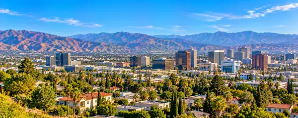Burbank Skyline Beneath Mountain Ridges