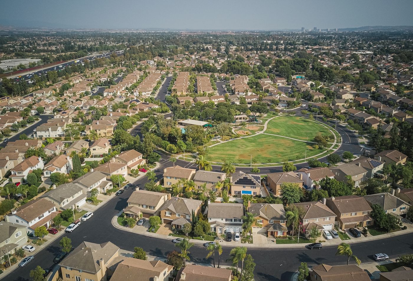 Aerial view of a Mississippi neighborhood