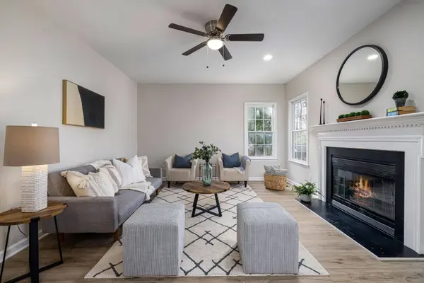 Bright staged living room prepared for listing photos