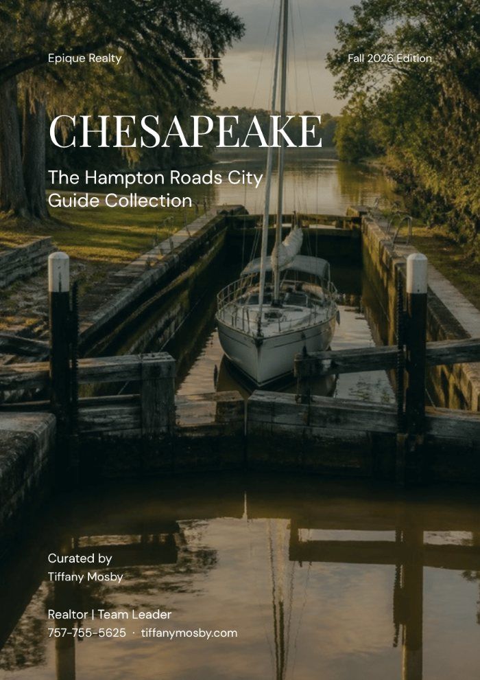 Cover of the Living in Chesapeake, Virginia city guide by Realtor Tiffany Mosby