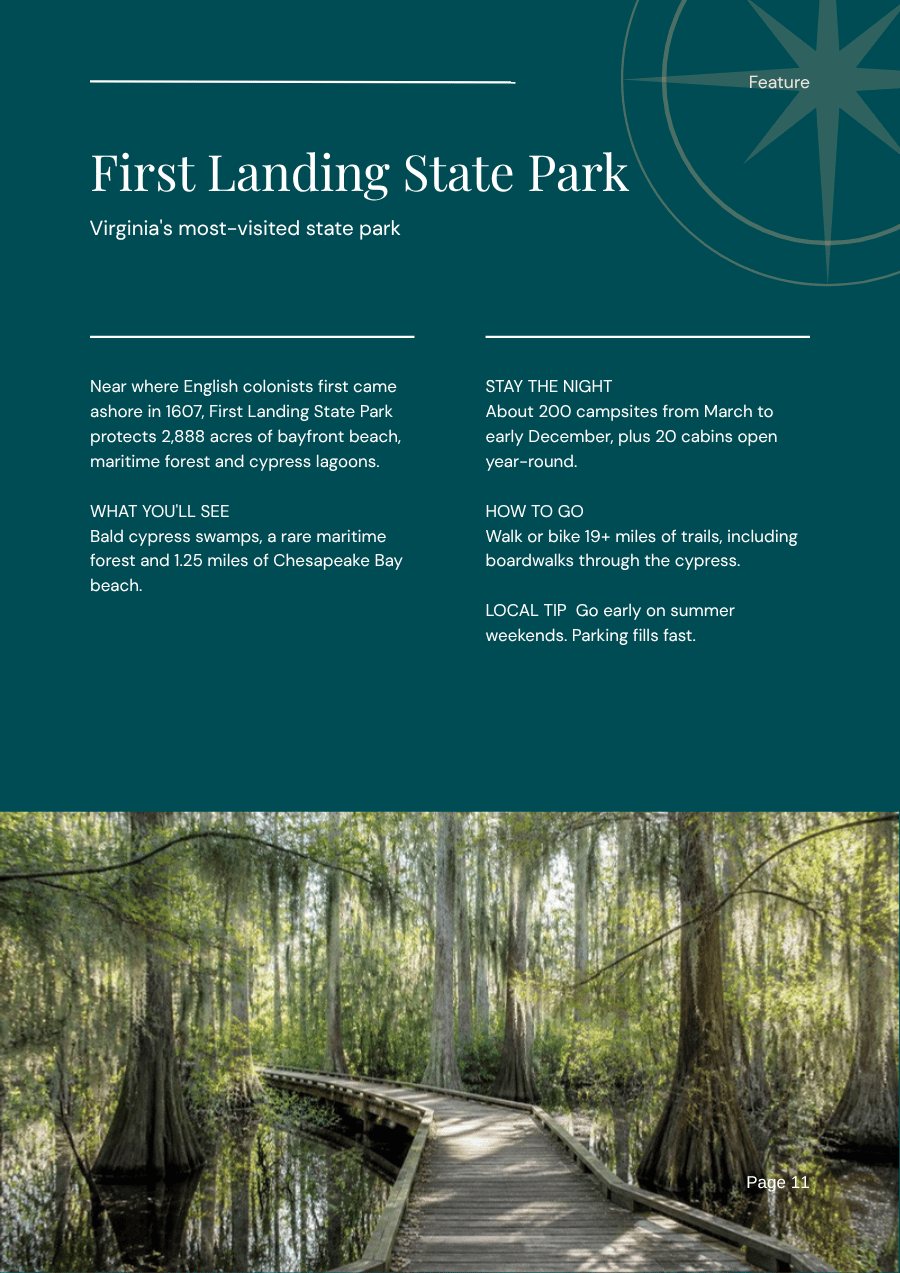 First Landing State Park feature page from the Virginia Beach city guide