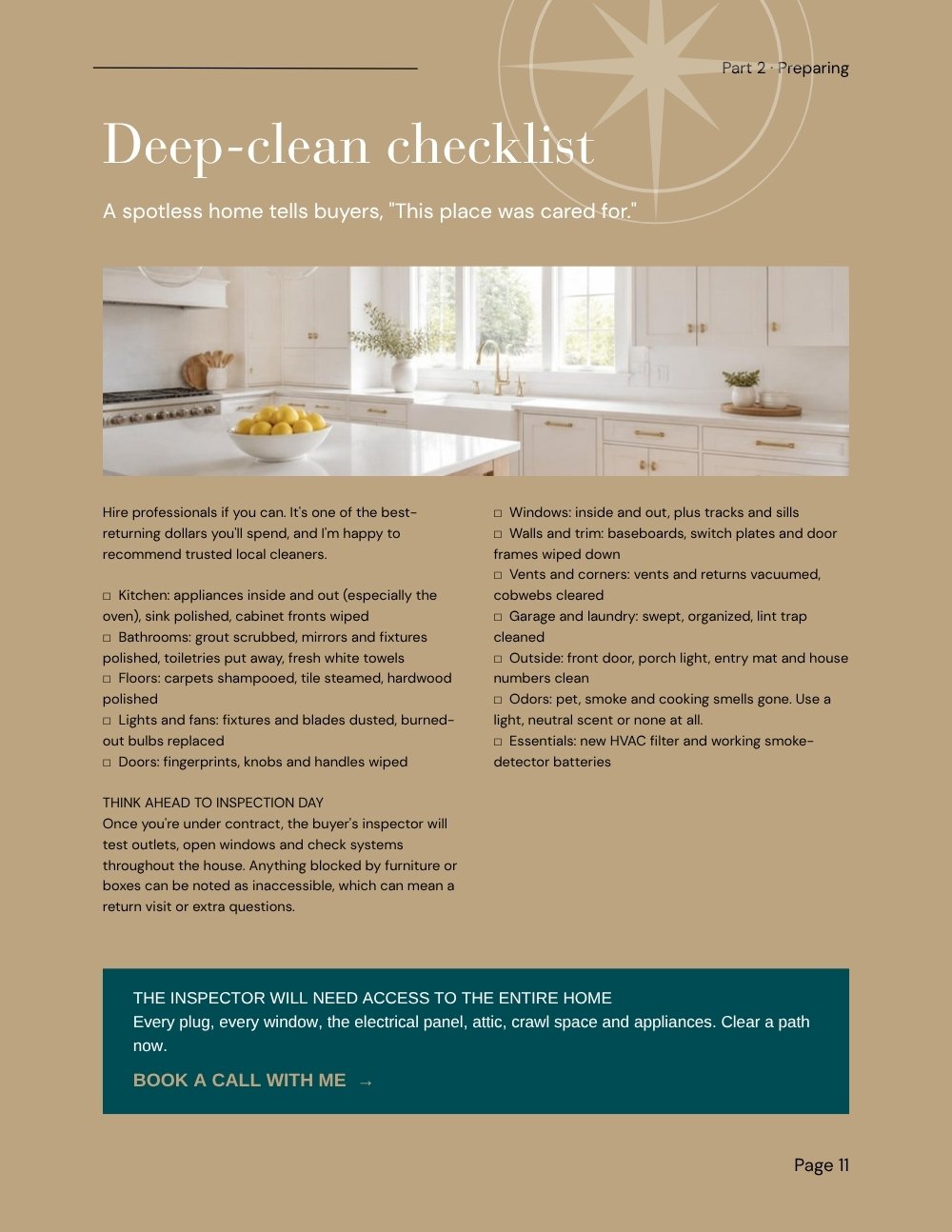 Deep-clean checklist page from The Seller’s Playbook