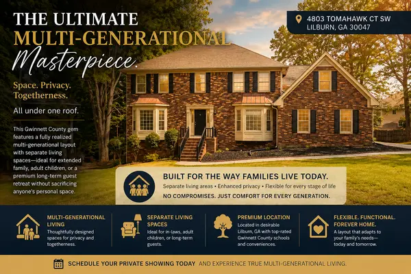 The Ultimate Multi-Generational Masterpiece in Lilburn, GA