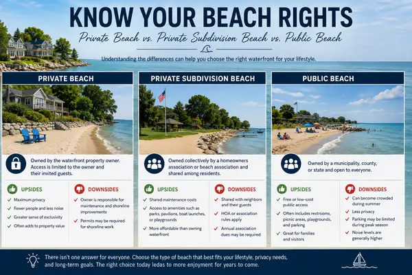 Private Beach vs. Private Subdivision Beach vs. Public Beach