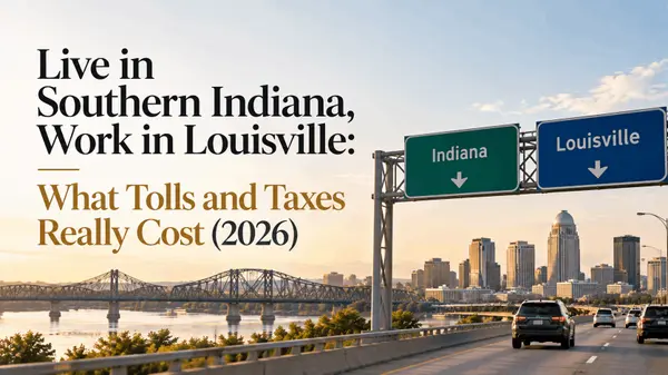 feature image of Live in Indiana, Work in Louisville: Tolls & Taxes 2026