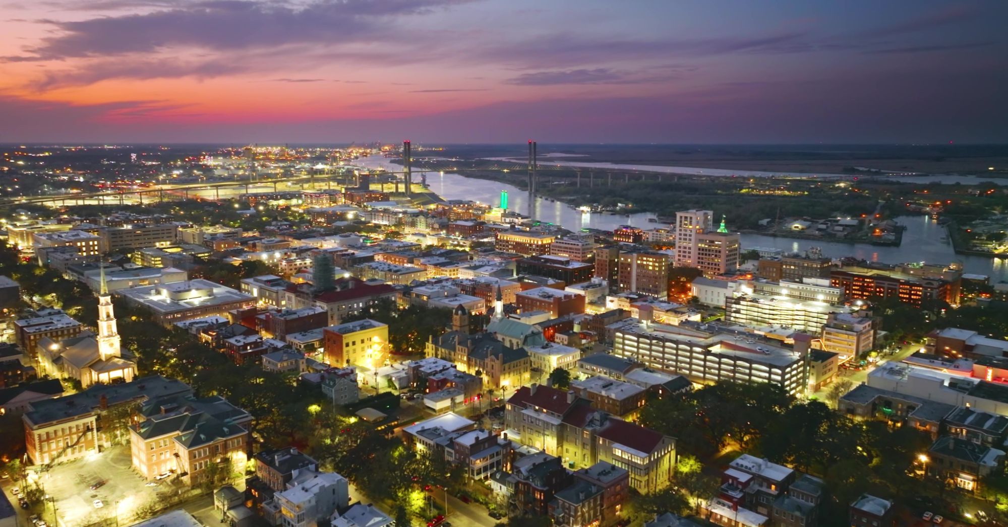 Savannah GA, Night Lights