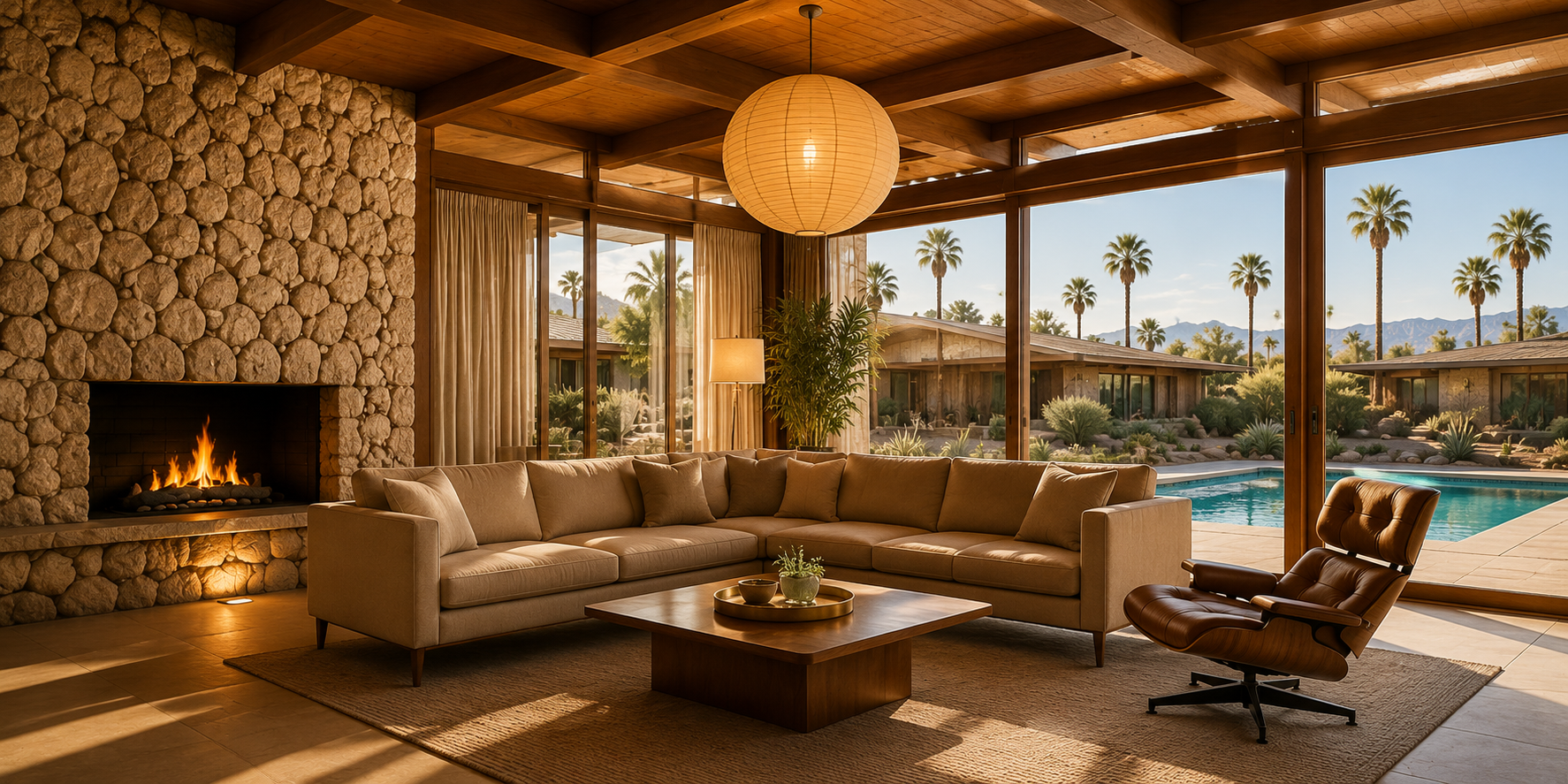 Mid-century modern Las Vegas living room
