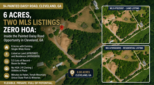 feature image of 6 Acres in Cleveland, GA: Multi-Lot Development Potential with Zero HOA
