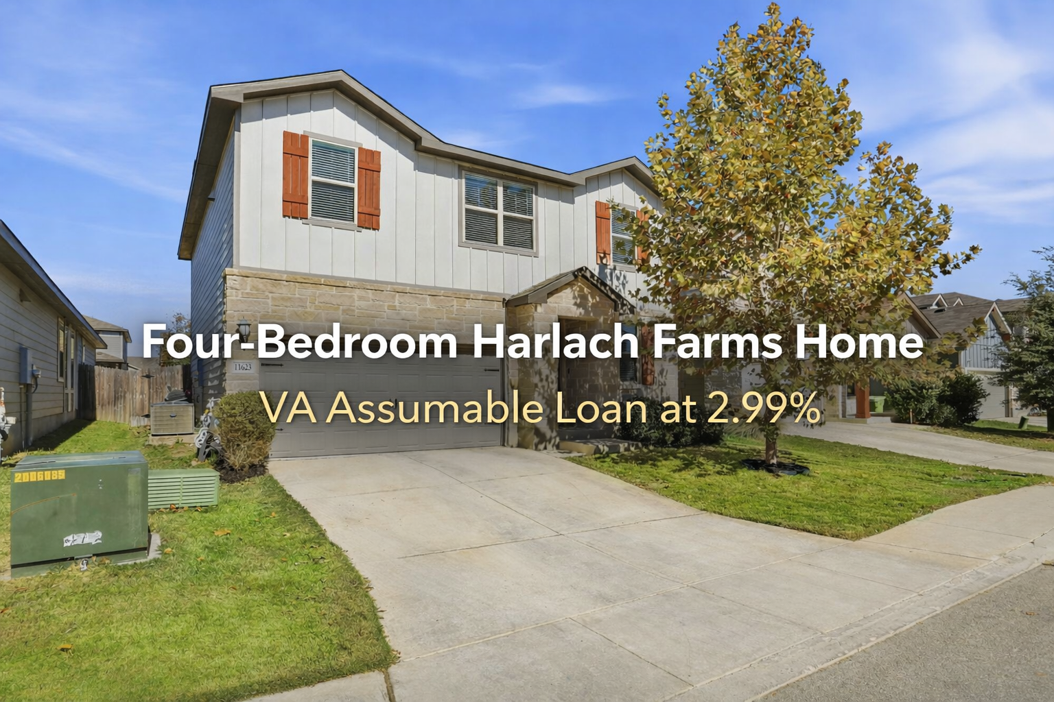 Four-Bedroom Harlach Farms Home with VA Assumable Loan at 2.99% and Dedicated Office Near Lackland AFB