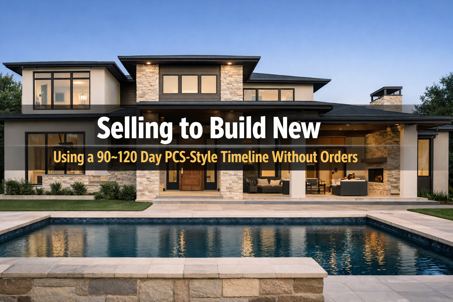 Selling to Build New: How to Use a 90–120 Day PCSstyle Timeline Even Without Orders