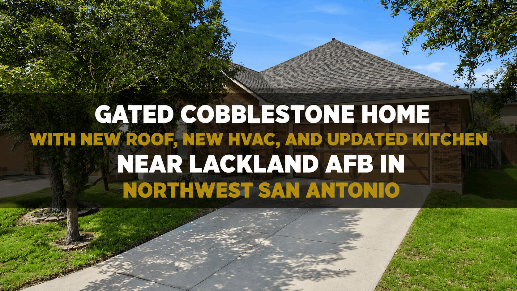 Gated Cobblestone Home with New Roof, New HVAC, and Updated Kitchen Near Lackland AFB in Northwest San Antonio