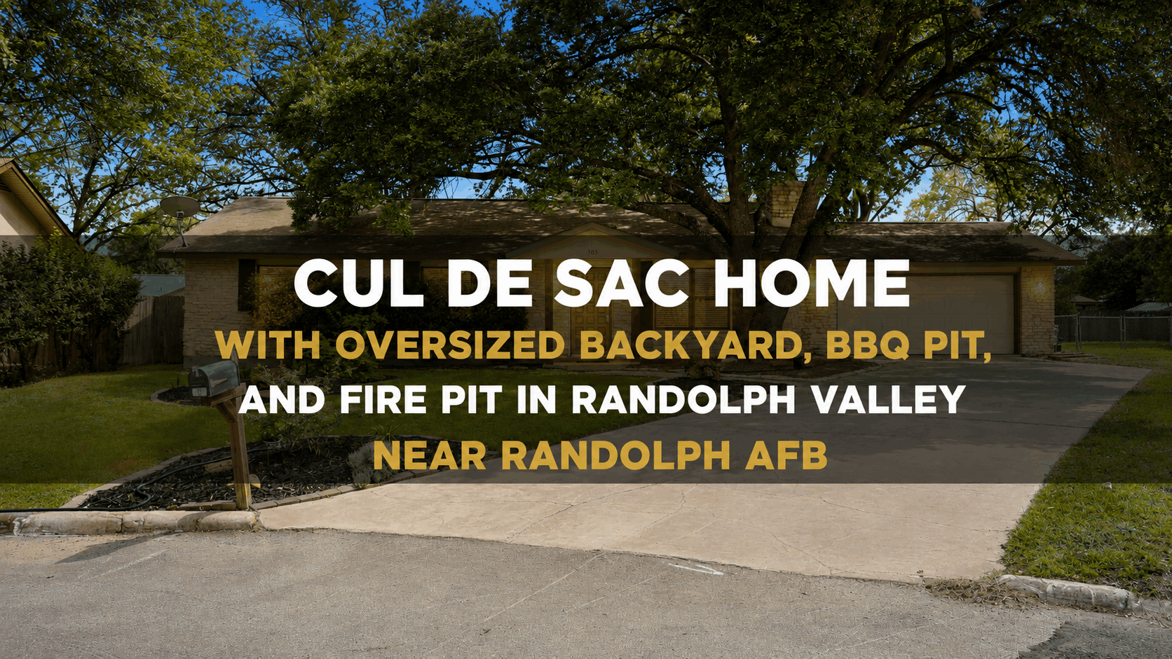 Cul de Sac Home with Oversized Backyard, BBQ Pit, and Fire Pit in Randolph Valley Near Randolph AFB